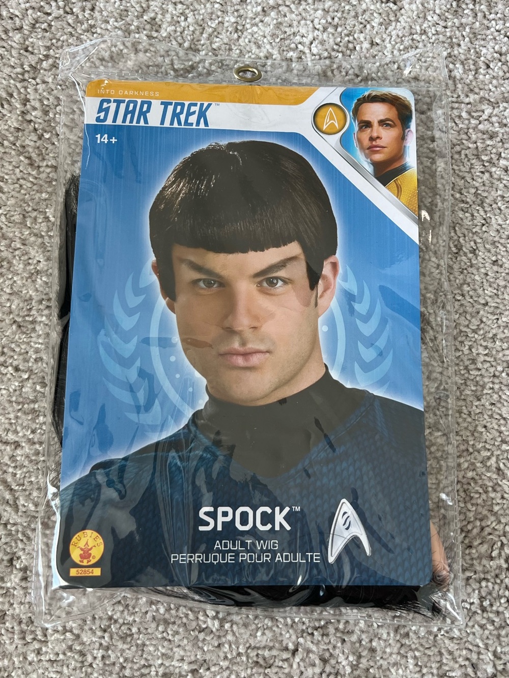 ◼️RUBIE’S: Men’s adult costume wig, 14+, Spock Star Trek w/ears, used once◼️